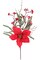 29" Poinsettia, Pine & Berry Spray – Red Artificial Holiday Floral Stem 6 Pack